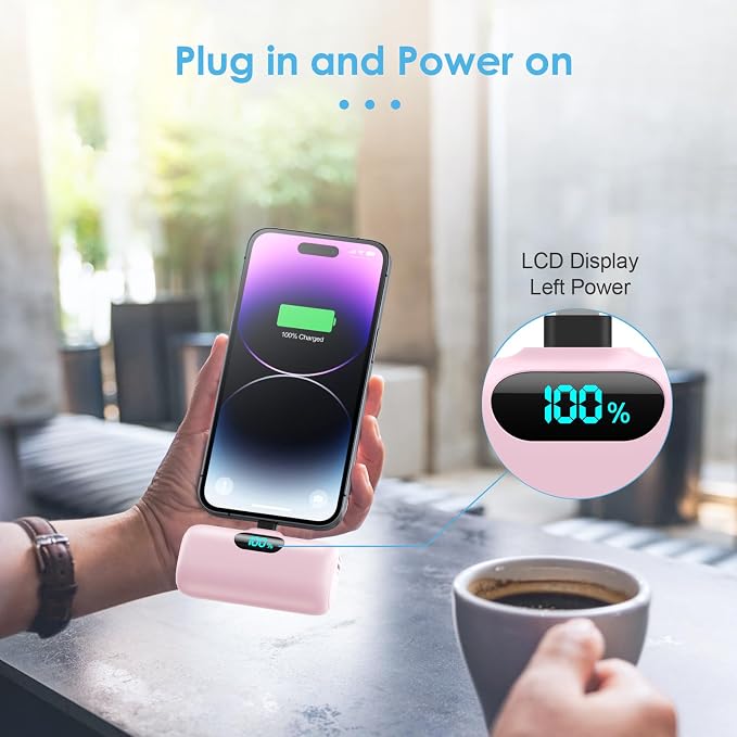 Mini Portable Charger USB C Power Bank,Upgraded 5000mAh PD Fast Charging Battery Pack Built-in USB-C Connector Travel Essential for iPhone17/17Pro/17Pro Max/Air/16 Plus/16Pro Max/15 Series,Android etc - Image 7