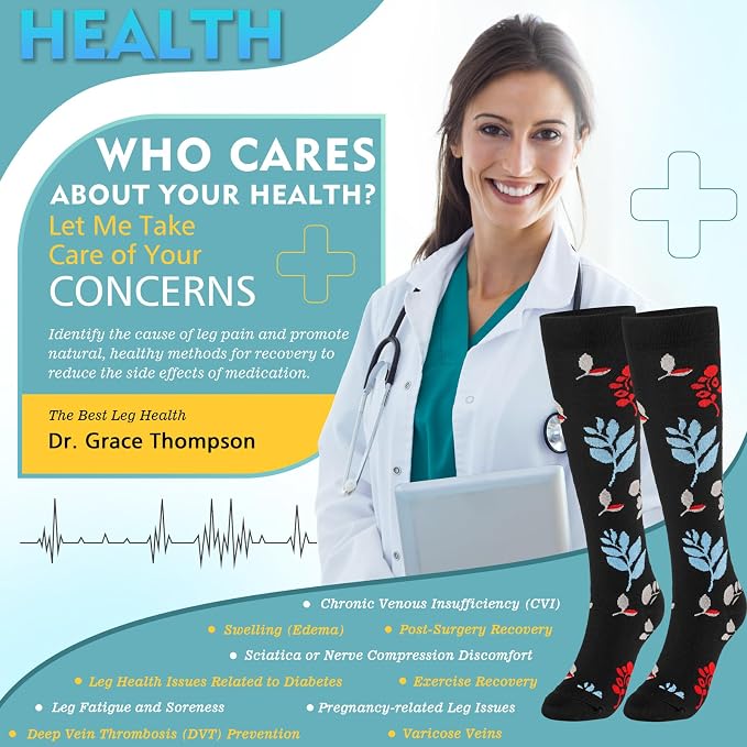 Compression Socks for Women & Men 6 Pairs | 20-30 mmHg Breathable & Moisture-Wicking Comfortable & Skin-Friendly Knee High Support Socks for Nurse, Travel, Pregnancy - Image 5