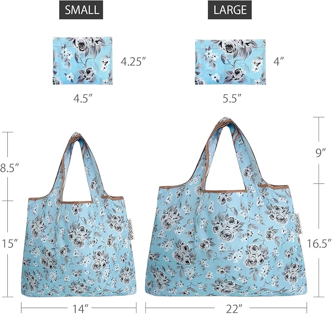 allydrew Large Foldable Tote Nylon Reusable Grocery Bags - Image 3