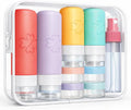 26-Piece TSA Approved Travel Toiletry Kit, Leak-Proof Silicone Refillable Bottles for Shampoo, Conditioner & Lotion, Travel Size Containers with Pill Organizer, Spray Bottle & Sewing Kit by GILuxe