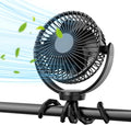 Koonie 5000mAh Portable Stroller Fan - 3-Speed Battery Operated, Flexible Clip-on Tripod, 360° Rotate Flexible Tripod，USB Rechargeable Cooling for Bike, Treadmill, Travel & Car Seat by Koonie