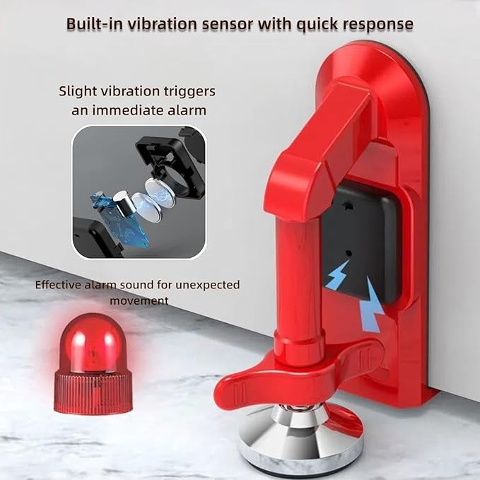 Portable Alarm Door Stopper, Portable Door Jammer, Travel Anti Theft Door Blocker, No Drill Door Stoppers Security for Home, Apartment, Office, Hotel, Travel, Portable Door Lock for Women, Children - Image 4