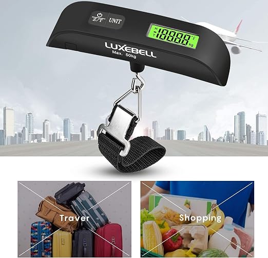 Luxebell Luggage Scale Portable Handheld Digital Suitcase Weight 110lbs Airplane Travel Essentials Gift LCD Backlight Temperature Sensor - Image 6