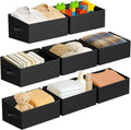 DIMJ Closet Storage Bins 8 Pack - Fabric Storage Baskets for Shelves, Large Clothes Organizers with Handles, Trapezoid Shelf Organization Storage Cubes for Purse, Toys, Books, Towel, Clothes by DiMJ