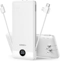 VEGER Portable Charger for iPhone, Power Bank Built in Cables and Wall Plug | 10000mAh,Ultra Slim&Compact,5 Outputs,LED Display,Flight-Safe,Travel Essentials Battery Pack for iPhone 17,iPad, Samsung,etc by VEGER