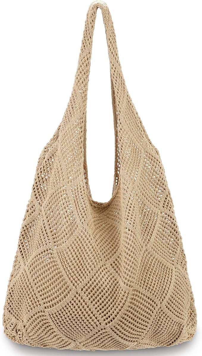 hatisan Crochet Bag for Women, Handmade Knit Beach Tote Bag Summer by Hatisan