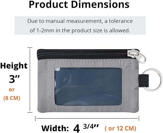 RFID Blocking Travel Wallet with Adjustable Lanyard, Small Nylon Zipper Pouch and Badge Holder for ID, Credit Cards, Cash, Keys, Commuters (SlateBlue+Grey) - Image 3