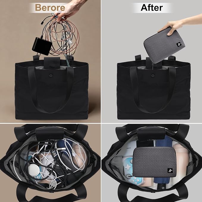 simtoper Electronic Organizer Travel Case – Waterproof Cable Bag for Cord, Charger, Hard Disk, Power Bank – Small Tech Storage for Travel, Backpack, Business Trip, Airplane - Image 6