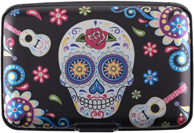 RFID Blocking Credit Card Holder for Men Women - Stylish Travel Wallet - Best protection for Bank Debit, ID, ATM, Cards against Scanning Criminals (Skull) - Image 2