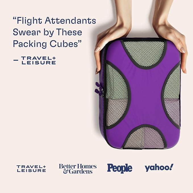 Shacke 5 Set Packing Cubes for Travel with Laundry Bag (Orchid Purple) | Suitcase organizer bags set: 4 water-resistant luggage cubes, XL to Small, + laundry bag for carry-on or checked - Image 3