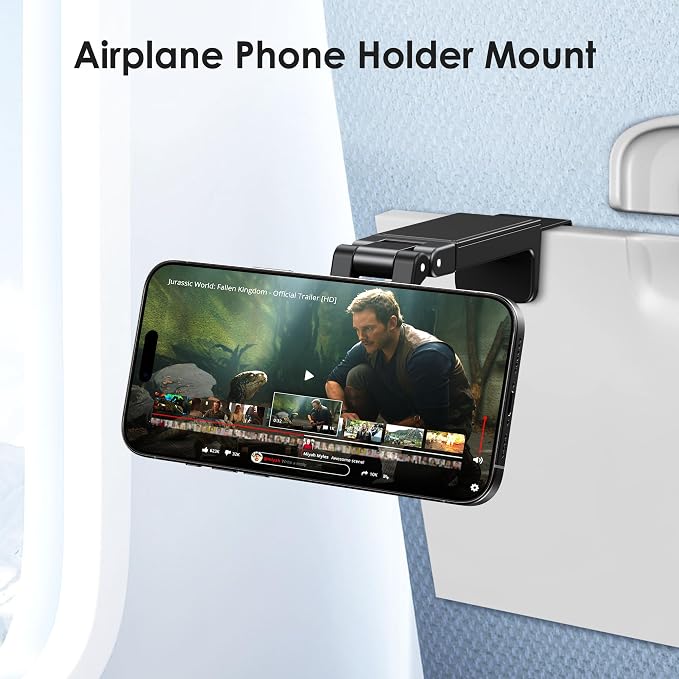 CreaDream 2 Pack Airplane Phone Holder Mount for Magsafe, Plane Travel Essentials Foldable Phone Stand with 360° Rotation, Women Men Long Flight Must Haves Travel Accessories for Desk, Tray Table - Image 2