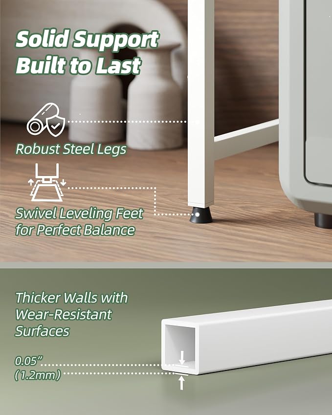 3 Tier Expandable Microwave Stand countertop,Microwave Oven Rack | microwave shelf, storage shelves for pans &appliances,Adjustable partition height，55 Lbs load Per Tier,White - Image 7