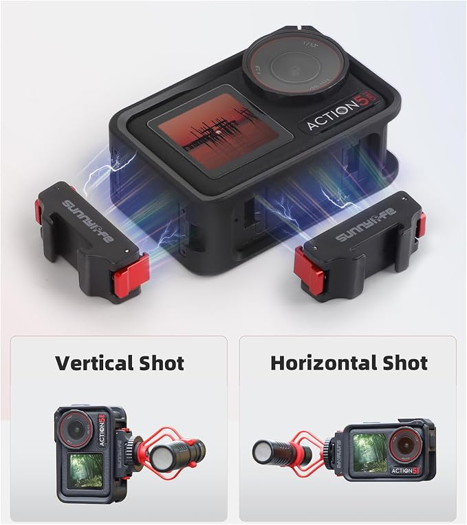 Cold Shoe Expansion Kit for DJI Osmo Action 5 Pro Accessories | Camera Magnetic Adapter Mount Compatibility for Osmo Action 5 Pro, Osmo Nano, Osmo Action 4, Osmo 360 - Image 5