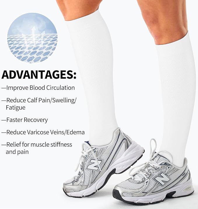 Compression Socks for Women & Men (3 pairs) - Best Support for Nurses, Running, Hiking, Recovery & Flight Socks - Image 6
