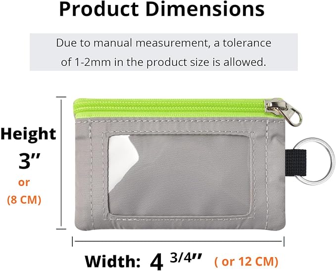 RFID Blocking Travel Wallet with Adjustable Lanyard, Small Nylon Zipper Pouch and Badge Holder for ID, Credit Cards, Cash, Keys, Commuters (Grey) - Image 3