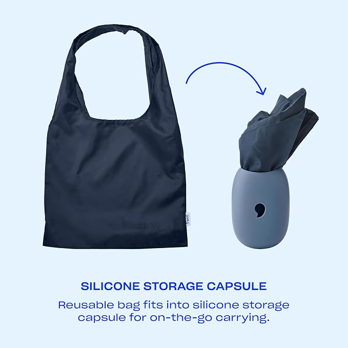 S'well Droplet Tote, Azurite, Reusable And Packable Tote Bag, Lightweight And Packs Into Silicone Capsule For Storage, Ideal For Grocery Store, Travel, Shopping, And More, One Size - Image 3