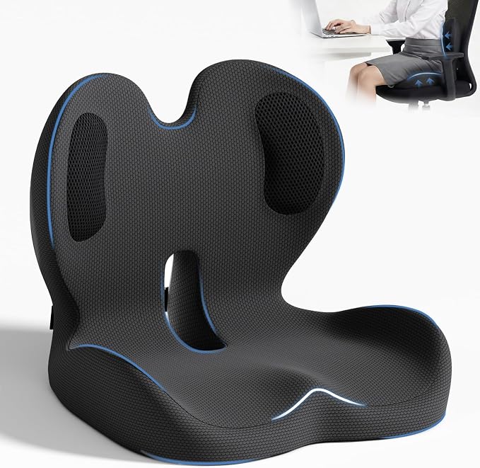 Seat Cushion,Memory Foam Chair Cushion for Office and Car,Ergonomic Coccyx Seat Cushion for Tailbone,Sciatic Nerve,Lower Back Pressure Relief,Lumbar Support Pilow for Office,Car,Truck,Desk Chair by ECONVCE