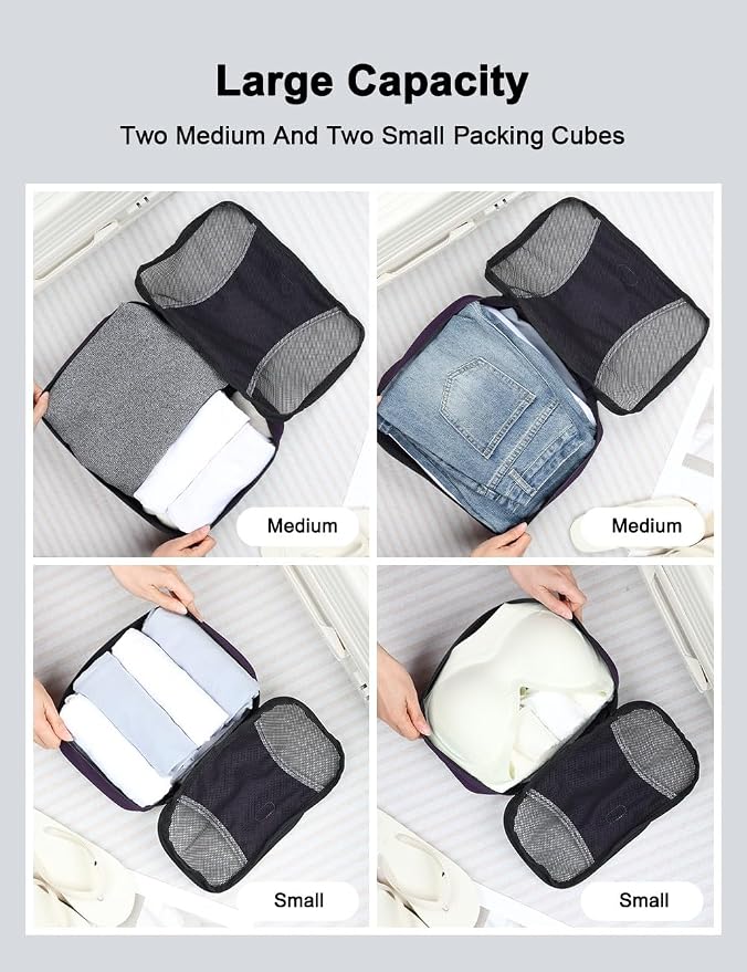 GOX Ultra Light 5 piece Packing Cubes Travel Luggage Organizer 1 Large 2 Medium 2 Small - Image 8
