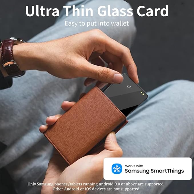 Wallet Tracker Card, Only for Samsung SmartThings, 2Pack | 0.08in ultra-thin rechargeable,Samsung certified,premium smooth glass surface, ideal for wallets, passports, luggage & keys - Image 2