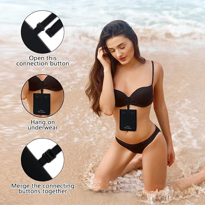 YOYI YOYI RFID Blocking Bra Wallet Travel Pouch, Secret Pocket for Cards | Skin-friendly fabric so thin it disappears inside your bra, RFID blocking keeps cards and cash secure from theft on the go - Image 4