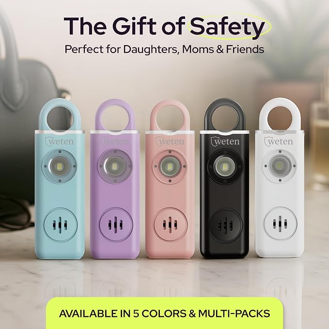 Personal Alarm for Women Safety, 130dB Loud Siren Keychain, TSA Safe, White | USB-C Charging, Carabiner Clip, Low Battery Alert, LED light, Self Defense for Women - Image 8