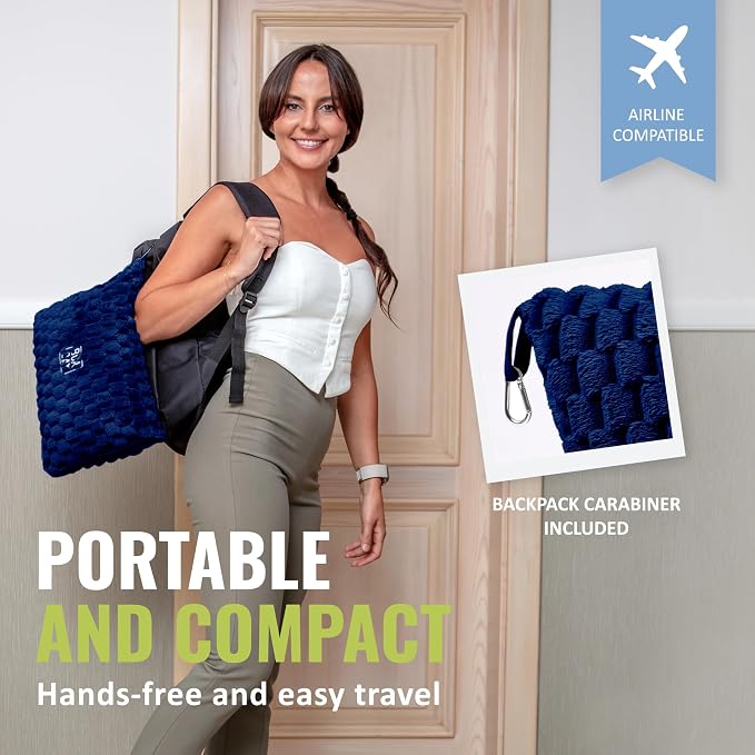 Packable Travel Blanket for Airplane, Car - Compact Office Blanket - Portable Pillow for Adults, Kids with Case, Luggage Sleeve, Backpack Clip - Image 3