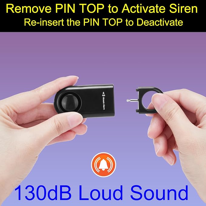 2 Pack Personal Safety Alarm Replaceable Battery | Ultra-Lightweight 0.7 oz Keychain Siren for Women, Student, Children, Night Runner. SOS Emergency 130db Loud Hiking Alert Bulky-Free. Black - Image 9