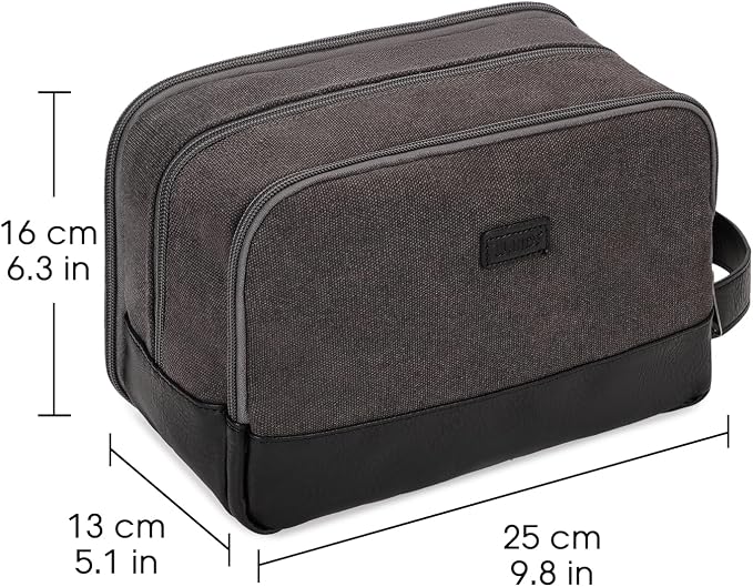 WANDF Travel Toiletry Bag for Men, Canvas Shaving Dopp Kit | Wet Separation, Water-Resistant Fabric, Travel Bag for Toiletries, Shaving Accessories, Weekend Trips - Image 6
