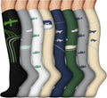 8 Pairs Compression Socks Women Men 15-20mmHg Knee High Support Circulation | Copper Nylon Graduated Stockings,Leg Fatigue, Nurses, Pregnancy, Running, Travel, Flight, Athletic, Medical by ACTINPUT