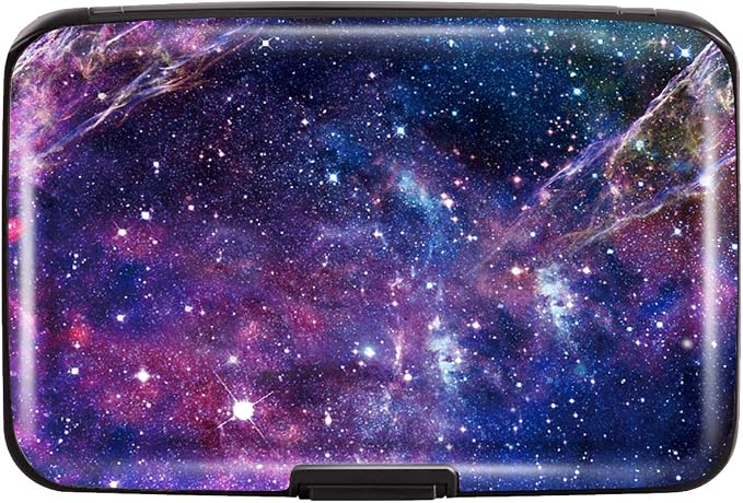 Coco Rossi Credit Card Holder RFID Aluminum Small Mini Wallet Women | Metal Wallet, Business Cards Holder, ID Case, Slim Sleeves, Womens Girls Gift, Carry Proof Wallets for Travel, Nebula by Coco+Rossi