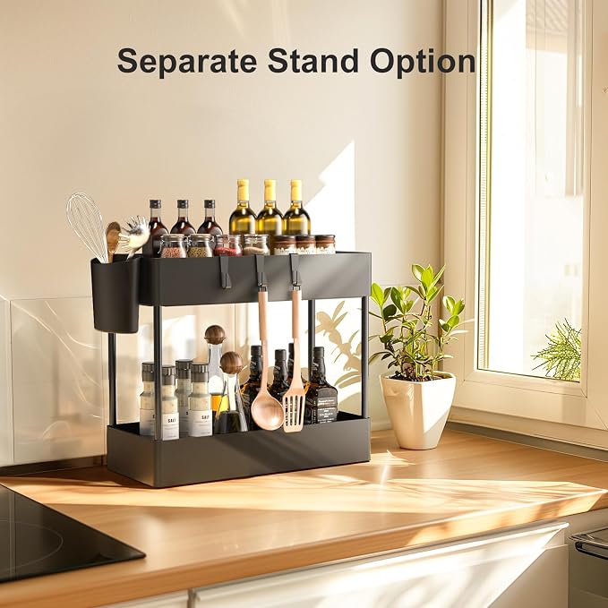 Pipishell 4 Tier Slim Storage Cart with Wheels, Laundry Cart, Black | 7.1 inch Wide - Fits Narrow Spaces, Storage Cup and 6 Hooks, Ventilation Holes, Durable ABS Material, Detachable Wheels - Image 6