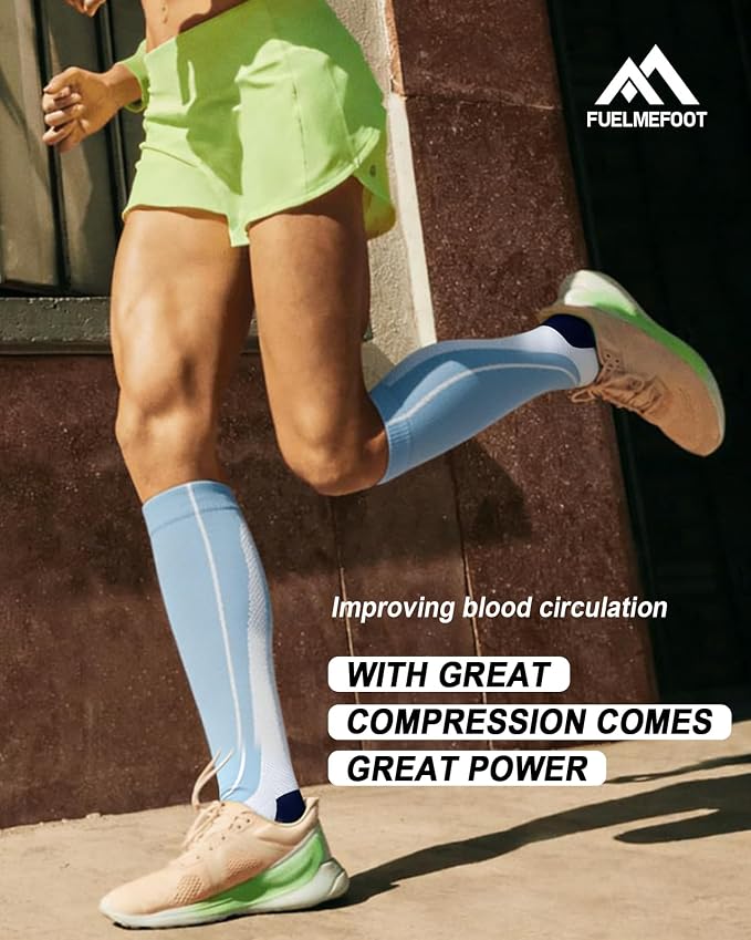 6 Pairs Compression Socks for Women & Men 15-20mmHg Knee High Socks | Graduated Compression Socks Supports Circulation, Ideal for Nurses Pregnancy, Travel, Flying, Running & Daily Wear - Image 2