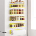Magnetic Spice Rack For Refrigerator Magnetic Fridge Shelf For Kitchen Spice Organizer Magnetic Shelf For Fridge Space Saving Yellow 4 Pack With Magnetic Paper Towel Holder by Roysili