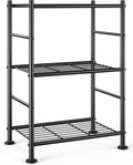 Sakugi Storage Shelves - 3 Tier Shelf Organizer, Sturdy Metal Garage Shelving with Adjustable Leveling Feet, Space-Saving Shelves Organizer for Pantry, Laundry, Kitchen (18" x 12" x 30", Black) by Sakugi