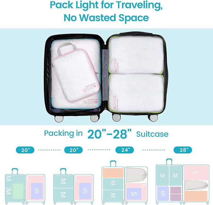 Cambond Compression Packing Cubes for Travel - Luggage Suitcase Organizer | Compression Zip Design for Space-saving, Expandable, Lightweight, Keep Clothes Sorted, Luggage Space Tidy, Carry on Pack Fast - Image 5