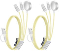 2Pack Travel Essentials for Apple Watch Charger,3-in-2 Multi Charging Cable | Cruise Vacation Camping Essentials for iPhone Charger,Type C/Lightning for iWatch,iPhone 17-12,Xbox Series X&S-4FT Yellow by Accessoriesforphoneandelectricproducts