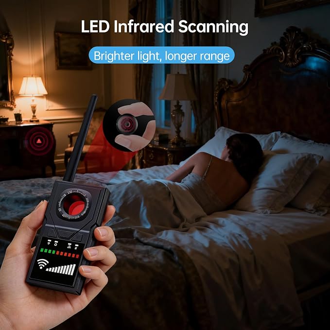 Multifunctional Hidden Camera Detector & GPS Detector With Silent Mode | Anti-spy Detector GPS 6 Modes，Bug Detector Listening Device Detector for Travel, Hotel, Car Privacy Protection with LED - Image 3