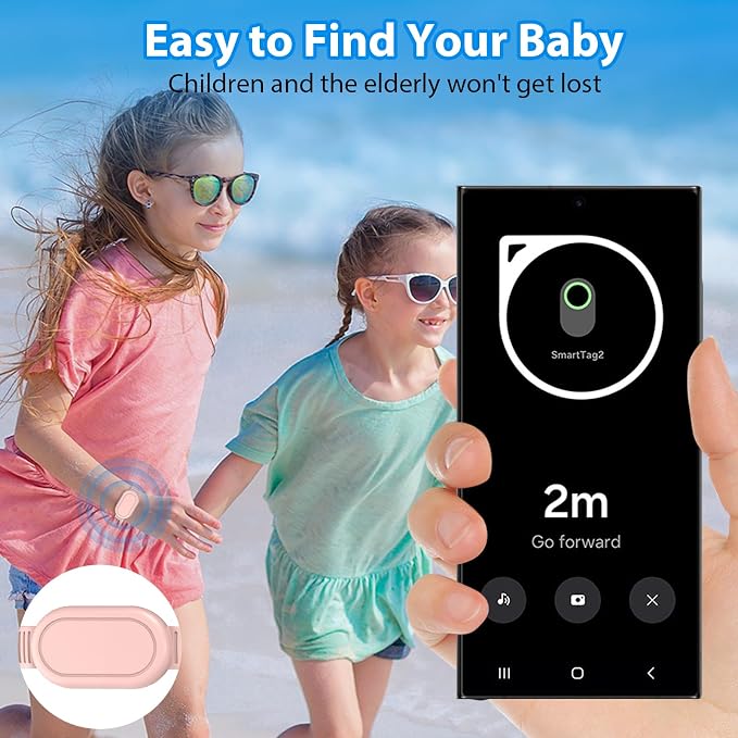 for Samsung Smart Tag 2 Bracelet for Kids, 2 Pack Waterproof Hidden Wristband for Galaxy SmartTag2 for Toddlers, Children, Elderly, Backpack, Luggage (Black/Blue) - Image 5