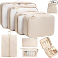 9 Set Packing Cubes for Carry on Suitcase Travel Organizer Bags for Luggage Suitcase Organizer Bags Packing Cube Set for Packing Women Men (Beige) by TRAILKICKER