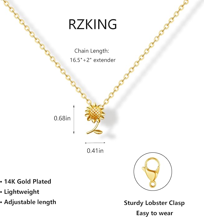 RZKING Golden Necklace for Women, Dainty Butterfly Heart Bow Rose Necklace, Gifts for Best Friend Sister Mom Girlfriend, Graduation Chritmas Birthday Anniversary Thank You Gifts - Image 2
