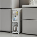 Narrow Slim Bathroom Storage Cabinet with Wheels, 2-Tier White | Tool Free Assembly, Adjustable Shelves, Fits for Narrow Spaces, Reinforced Stability, Magnetic Clear Door by Lifelongpal