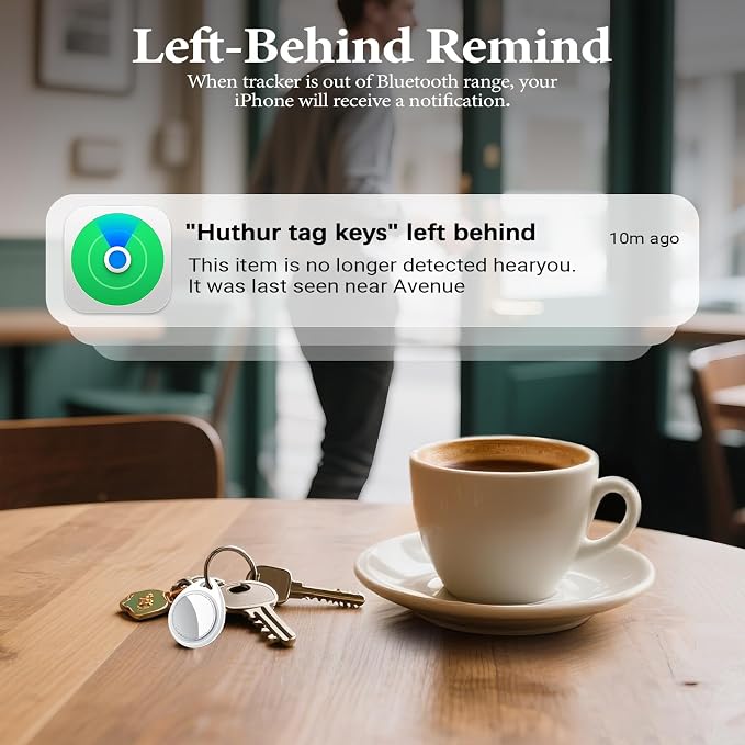 Air Tracker Tags-4 Pack Work with Apple Find My (iOS Only) 100dB Sound | 5.3 Smart Bluetooth Tracker, Smart Tag with Keychain/Lanyard, Item Finder for Luggage/Key/Suitcase, Replaceable - Image 6