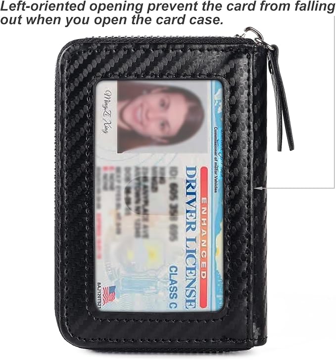 Credit Card Wallet, RFID Card Case Wallet, Zipper Card Cases Holder for Men Women, RFID Blocking, KeyChain Wallet, Compact Size Card Organizer Case for Women - Image 3
