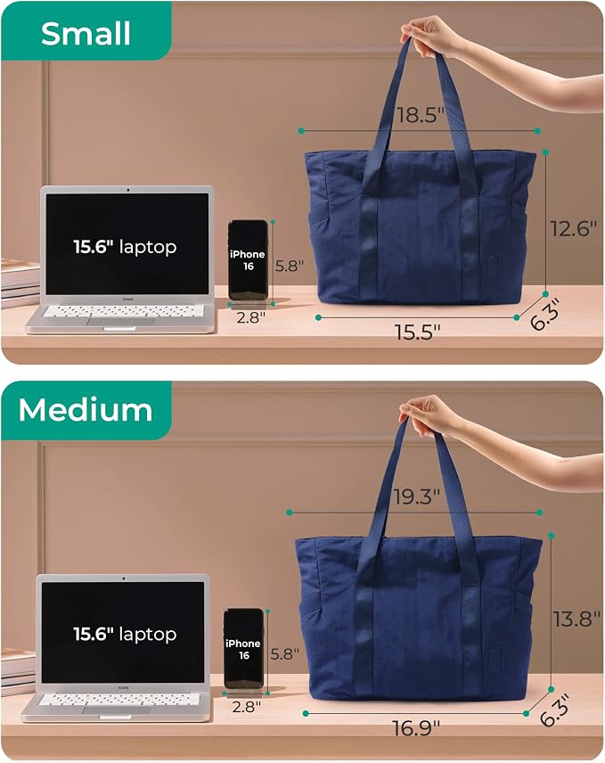 BAGSMART Tote Bag for Women, Tote Bag with Zipper Work Tote with Compartments Nurse Shoulder Hanbag for Travel, Gym - Image 3