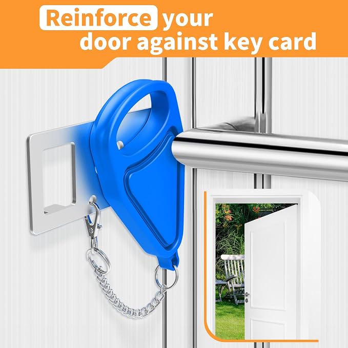 Portable Door Lock for Home Security Travel Lockdown Locker Safety Locks for Additional Safety and Privacy Perfect for Traveling Apartment College Blue - Image 5