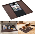 URMONA Waterproof Silicone Under Sink Mat 19'' x 19'' Shelf Liner for Kitchen and Bathroom, Cabinet and Counter Protector, Storage and Organizers, Litter Mat, Pet Cat Puppy Essentials(Brown) by URMONA