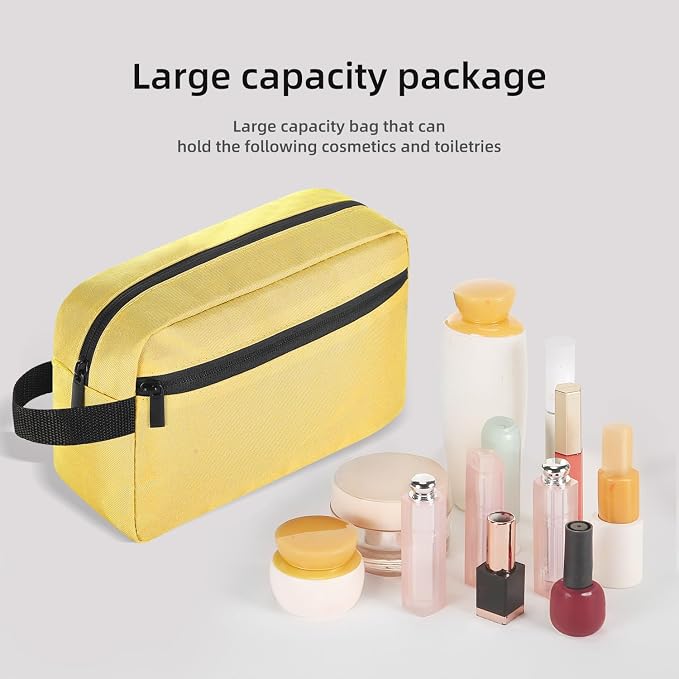 Icramsy Travel Toiletry bag Toiletry bag for women men Hanging Cosmetic bag Travel accessories for Women Men (Yellow) - Image 3