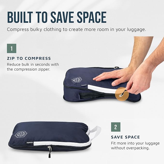 TRIPPED Travel Gear Large Compression Packing Cubes 7-Piece Set for Travel - Image 5