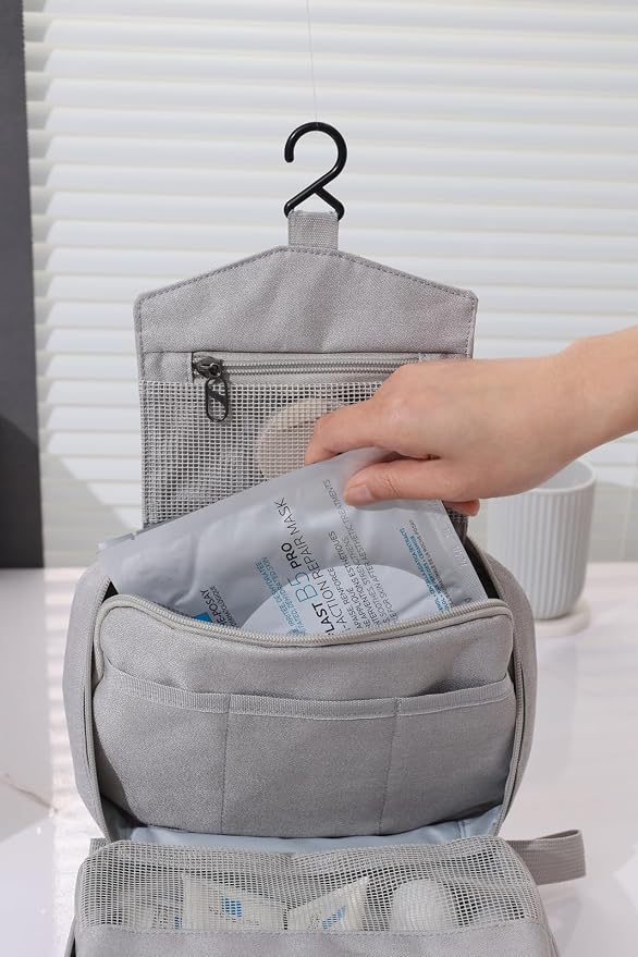 Small Travel Hanging Toiletry Bag Makeup Toiletries Waterproof Women Pink - Image 5