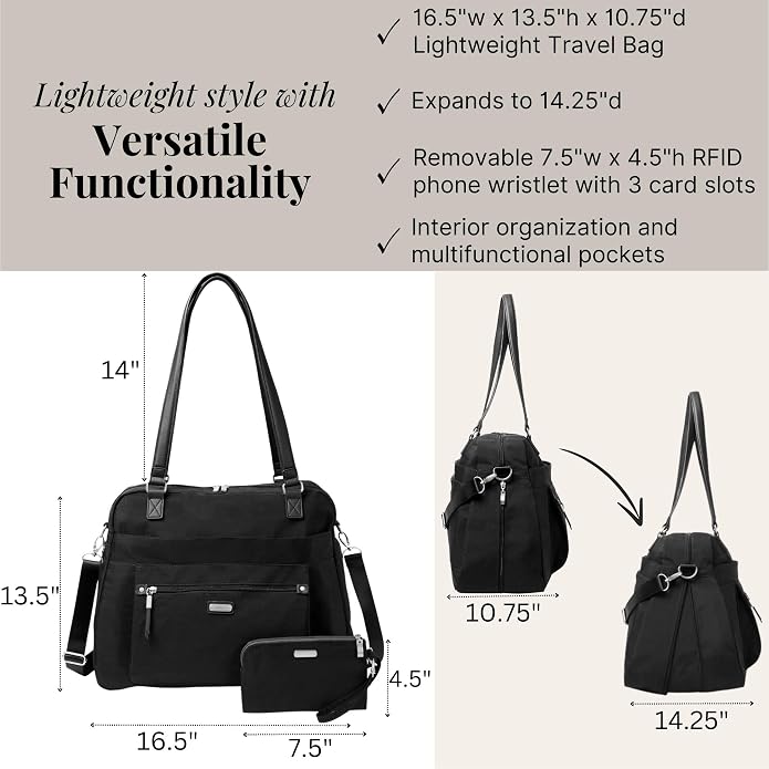Baggallini Overnight Expandable Laptop Tote with RFID Phone Wristlet - Image 6